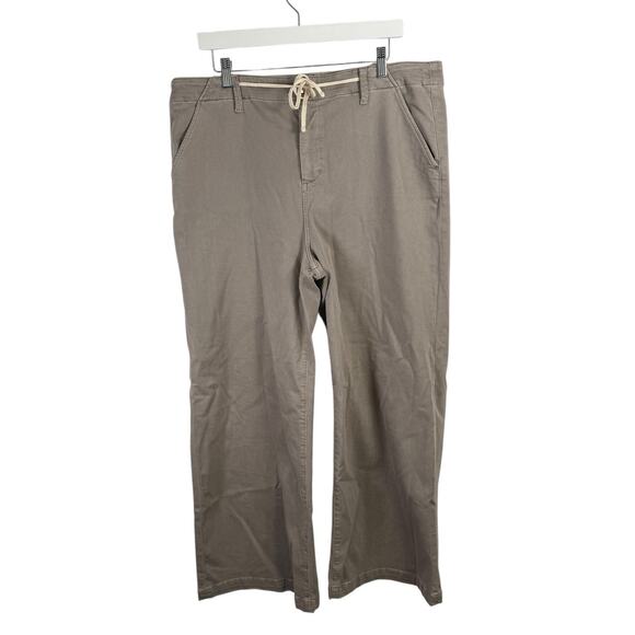 Paige Carly Wide Leg Ankle Jeans Vintage Moss Taupe Drawstring Womens 34 - Picture 2 of 8